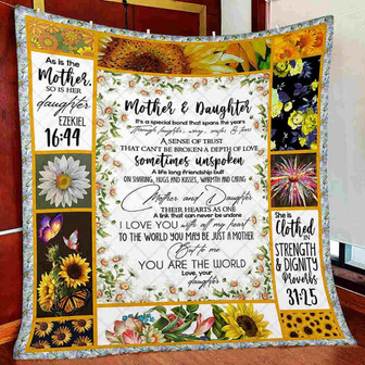 To My Mother & Daughter It's A Special Bond That Spans The Year Sunflower Blanket Gift For Daughter Birthday Gift - Thegiftio UK