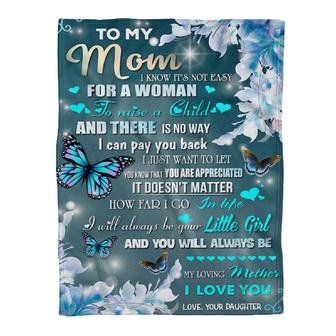 To My Mother Butterfly Fleece Blanket Gift For Family,Birthday,Parents,Mother,Mom Gift Home Decor and Comfy - Thegiftio UK