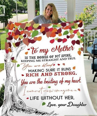 To My Mother Colorful Leaves Tree You Are The Beating Of My Heart, Gift From Daughter Fleece Blanket Home Decor - Thegiftio UK