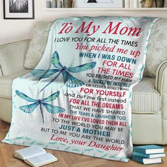 To My Mother Dragonfly You Are The World Fleece Blanket Gift For Family,Birthday,Parents,Mother,Mom Gift - Thegiftio UK