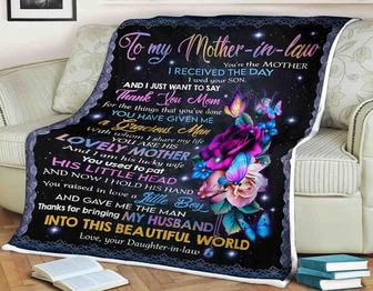 To My Mother-In-Law You Have Given Me A Gracious Man Fleece Blanket Gift For Family,Birthday,Parents,Mother,Mom Gift - Thegiftio UK