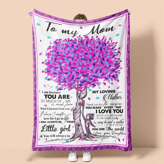 To My Mother I Am Because You Are Fleece Blanket Gift For Family,Birthday,Parents,Mother,Mom Gift Home Decor and Comfy - Thegiftio UK