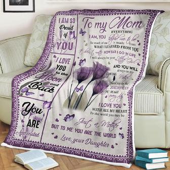 To My Mother Flowers I Love You To The Moon And Back Fleece Blanket Gift For Family,Birthday,Parents,Mother,Mom Gift - Thegiftio UK