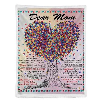 To My Mother Heart Tree You Are The World Fleece Blanket Gift For Family,Birthday,Parents,Mother,Mom Gift - Thegiftio UK