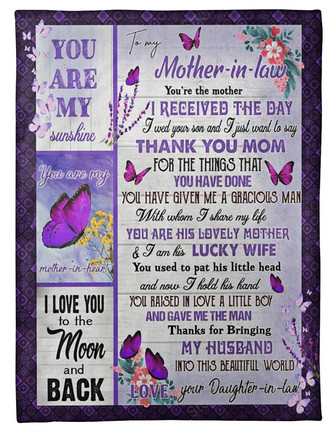 To My Mother-in-law You're The Mother Butterfly Blanket Gift For Mother-in-law From Daughter-in-law Home Decor - Thegiftio UK