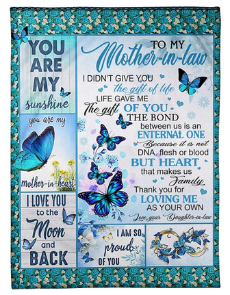 To My Mother In Law I Didn't Give You The Gift Of Life Blue Roses Blanket Gift For Mom From Daughter Birthday Gift - Thegiftio UK