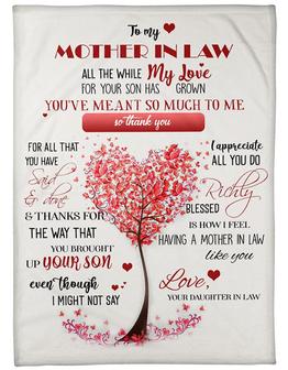 To My Mother In Law All The While My Love Fleece Blanket, Quarantine Mother s Day Gift, Mother s Day In Law To Mom, - Thegiftio UK