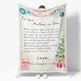 To My Mother In Law When I Feel In Love With Your Son Fleece Blanket, Meaningful Gift, Mother's Day In Law To Mom, - Thegiftio UK