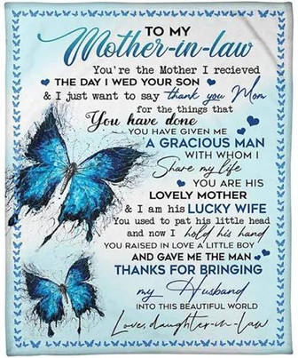 To My Mother In Law You're The Mother I Received Fleece Blanket Gift For Mom From Son Home Decor Bedding Couch Sofa Soft - Thegiftio UK