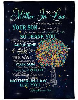 To My Mother In Law You've Meant So Much To Me Fleece Blanket Mother's Day Gift Family Gift In Law To - Thegiftio UK