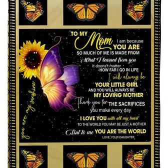 To My Mother My Loving Mother Your Daughter Fleece Blanket Gift For Family,Birthday,Parents,Mother,Mom Gift - Thegiftio UK