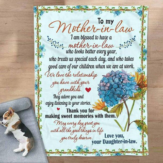 To My Mother-In-Law Thank You For Making Sweet Memories With Me Blanket Gift From Daughter-in-law Birthday Gift - Thegiftio UK