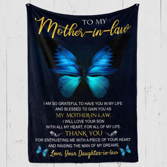 To My mother-in-law Blanket - I'm so grateful, Gift For Mother-in-law From Daughter-in-law Birthday Gift Home Decor - Thegiftio UK