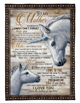 To My Mother Somehow I Simply Can't Forget Was You, Unicorn Maternal Love Fleece Blanket Home Decor Gift From Daughter - Thegiftio UK