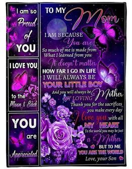 To My Mother Thank You For Everything You Do Fleece Blanket Gift For Family, Birthday, Mother, Daughter To Mom Gift - Thegiftio UK