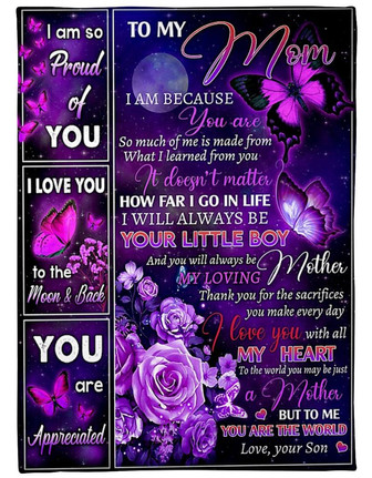 To My Mother Thank You For Everything You Do Fleece Blanket Gift For Family, Birthday, Mother, Daughter To Mom Gift - Thegiftio UK