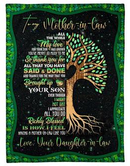 To My Mother-in-law - Tree - Fleece Blanket, All You Do Richly Blessed Gift For Mother-in-law From Daughter-in-law - Thegiftio UK