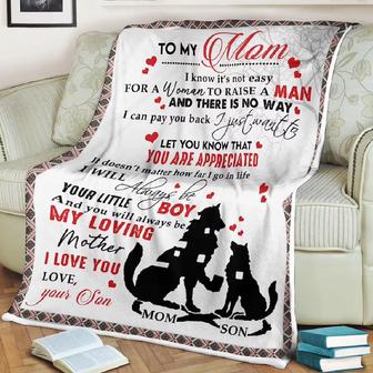 To My Mother Wolf Love You Your Son Fleece Blanket Gift For Family,Birthday,Parents,Mother,Mom Gift Home Decor and Comfy - Thegiftio UK