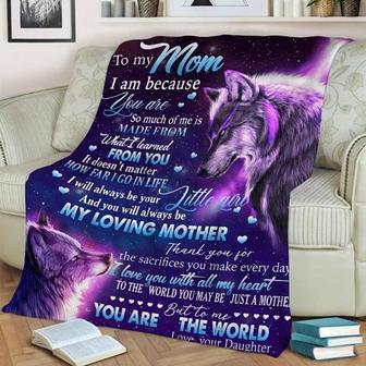 To My Mother Wolf So Much Of Me Is Made From You Fleece Blanket Gift For Family,Birthday,Parents,Mother,Mom Gift - Thegiftio UK