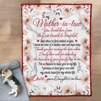 To My Mother-In-Law I m So Blessed To Have You In My Life Daisy Blanket Gift From Daughter-in-law Birthday Gift - Thegiftio