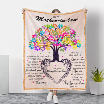 To My Mother-in-law Fleece Blanket, Richly Blessed, Gift For Mother-in-law From Daughter-in-law Birthday Gift Home Decor - Thegiftio UK