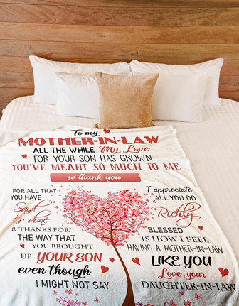 To My Mother-in-law You've Ment So Much To Me Butterflies Tree Blanket Gift For Mom From Daughter-in-law Birthday Gift - Thegiftio UK