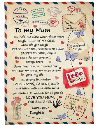 To My Mum Been By My Side Fleece Blanket, Mothers Day Gift From Daughter To Mom, Meaningful Mothers Day Gift, Home Decor - Thegiftio UK