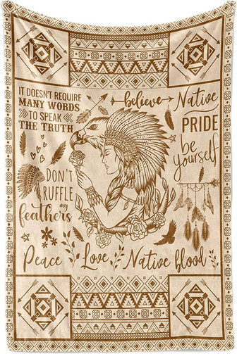 Native American Gifts for Women, Southwest American Indian Style, Flannel Fleece Blanket and Throw for Native American Girls - Thegiftio UK
