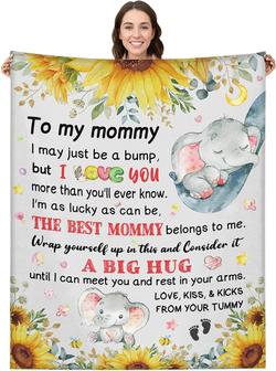 New Mom Gifts for Women, First Time Mom Gifts, Mom to Be Blanket, Promoted to Mom Fleece Blanket for New Mommy Pregnancy Gifts - Thegiftio UK