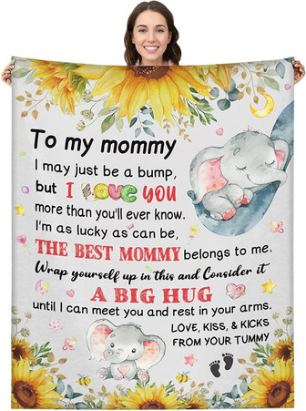 New Mom Gifts for Women, First Time Mom Gifts, Mom to Be Blanket, Promoted to Mom Fleece Blanket for New Mommy Pregnancy Gifts - Thegiftio