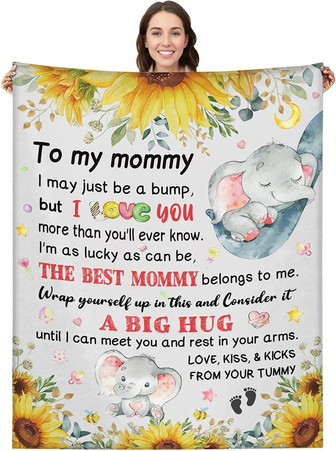 New Mom Gifts for Women, First Time Mom Gifts, Mom to Be Blanket, Promoted to Mom Fleece Blanket for New Mommy Pregnancy Gifts - Thegiftio UK