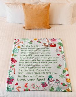 To My Niece Loved More Than You Know Christmas Blanket Gift For Niece From Aunt Home Decor Bedding Couch Sofa Soft - Thegiftio UK