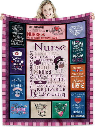 Nurse Gifts for Women Throw Blankets, Birthday Christmas Thanksgiving Day Gift for Nurse, Nurse Practitioner - Thegiftio UK