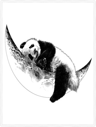 Panda with Moon Throw Blanket Super Soft Lightweight Blanket for All Seasons - Thegiftio