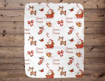 Personalized Baby Blanket, Christmas Baby Blanket , Gift For Baby Girl Boy - Thegiftio UK