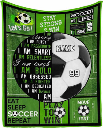 Personalized Baby Blanket, Soccer is Life Custom Nursery Swadding Blankets for Baby Boy Gril with Name Baby Shower Birthday Gift - Thegiftio UK