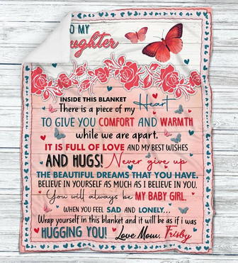 Personalized Blanket To My Daughter, Customized Name, Gift From Mom, Dad, Grandma, Custom Blanket for Birthday, Christmas, Thanksgiving - Thegiftio UK