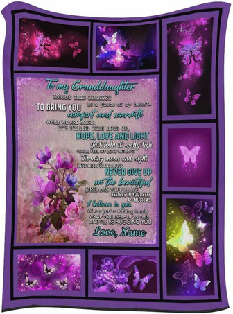 Personalized Blanket to My Granddaughter from Grandma Grandpa, When You're Feeling Lonely wrap Yourself up in This - Thegiftio UK