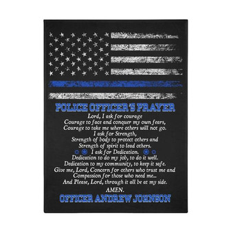Personalized Blanket for Police Officer, Custom Gift for Him, Custom Birthday Gift for Father - Thegiftio UK