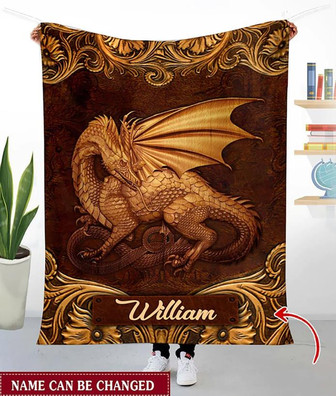 Personalized Custom Name Dragon Blanket, Birthday Gift, Dragon Blanket, Christmas Gift - Thegiftio UK