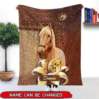 Personalized Custom Name Horse Lover Blanket, Birthday Gift, Horse And Flower Blanket, Christmas Gift - Thegiftio