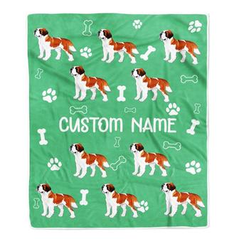 Personalized Custom Saint Bernard Blanket for Dog Mom Dog Dad Dog Lover Christmas Customized Blanket - Thegiftio UK
