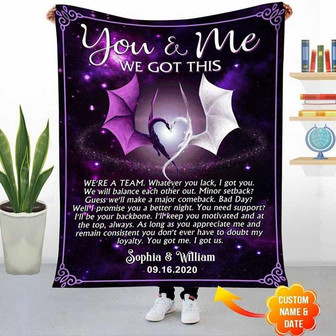 Personalized You And Me We Got This Dragon Fleece Blanket - Thegiftio UK