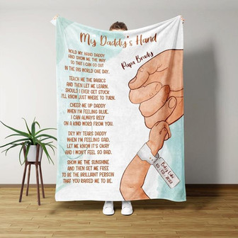 Personalized Father's Day Gift, Custom My Daddy's Hand Blanket, Father Of Newborn Baby Gift - Thegiftio UK