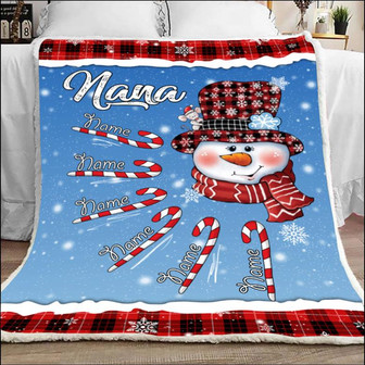 Personalized Grandma blanket with grandkids names, christmas gift for grandma - Thegiftio UK