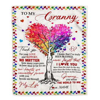 Personalized Granny Blanket From Grandkids Never Forget That I Love You You Mean The World to Me Granny Birthday Mothers Day Christmas Fleece Blanket - Thegiftio UK