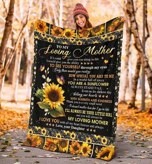 Personalized To My Loving Mother Sunflower Blanket From Daughter To My Loving Mother If I Could Give You One Thing In Life Blanket - Thegiftio UK