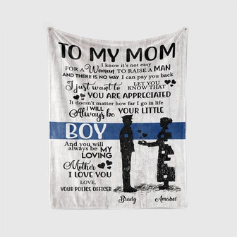 Personalized Police Officer Blanket, Custom Police For Mom, Gift For Police's Mom, Inspirational Gift. - Thegiftio UK