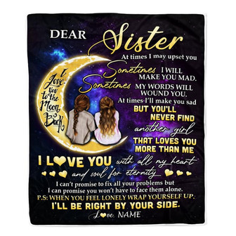 Personalized To My Sister Blanket From Sister I Love You With All My Heart Soul Sister Birthday Christmas Graduation Customized Bed Fleece Throw Blanket - Thegiftio UK