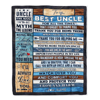Personalized To My Uncle Blanket Best Uncle Gifts from Niece and Nephew New Uncle Funcle Best Uncle Ever Birthday Christmas Customized Bed Fleece Throw Blanket - Thegiftio